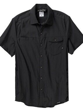 Coalatree Switchback Short-Sleeve Button Up Shirt Dark Charcoal Men's Medium